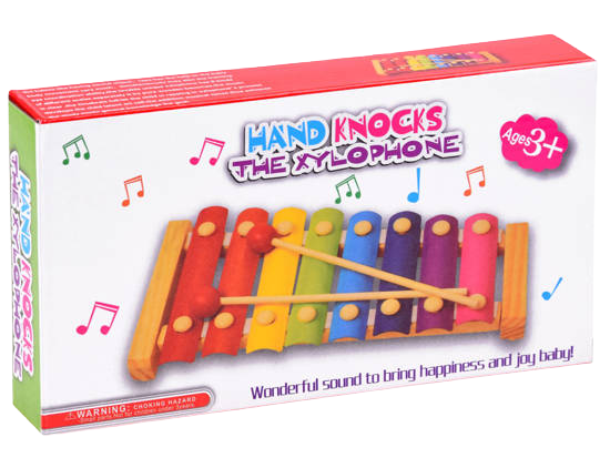 Instrument muzical de jucarie pentru copii, Xilofon cu 8 tonuri, din lemn si metal, + 3 ani, EduJucarii [2]