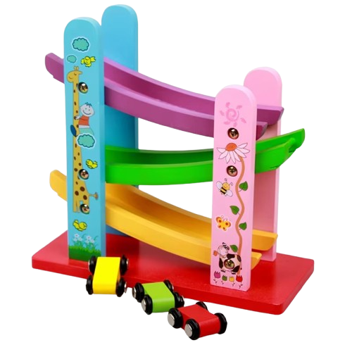 Pista de masinute, lemn, 3 niveluri, 3 masinute, 3 ani+, EduJucarii [1]