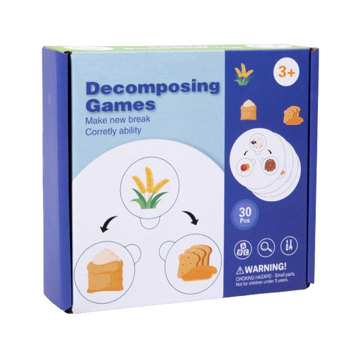 Joc educativ din lemn, Ciclul  si evolutia vietii Decomposing Games", Montessori, 30 piese, lemn, 3 ani+, EduJucarii [9]