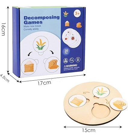 Joc educativ din lemn, Ciclul  si evolutia vietii Decomposing Games", Montessori, 30 piese, lemn, 3 ani+, EduJucarii [8]
