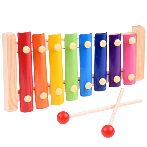 Instrument muzical de jucarie pentru copii, Xilofon cu 8 tonuri, din lemn si metal, + 3 ani, EduJucarii [6]