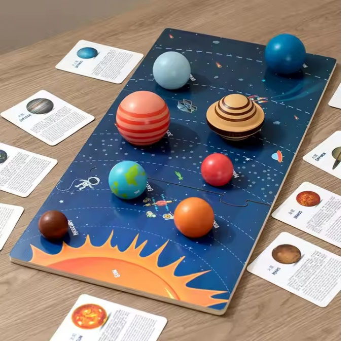 Puzzle 3D Sistemul Solar, Jucarie Educationala, Lemn, Montessori, 3 ani+, EduJucarii [3]