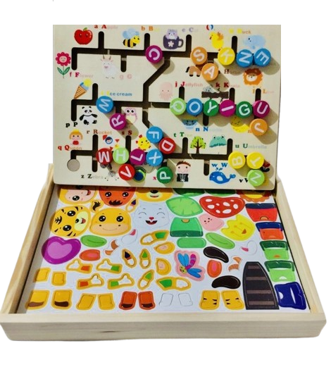 Joc Educativ din Lemn, Labirint cu Litere Magnetice,  Logical Thinking and puzzle Drawing Board, 3 ani+, EduJucarii [5]