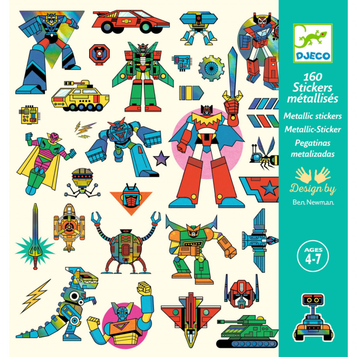 Abtibilduri metalice Roboti, Djeco [2]