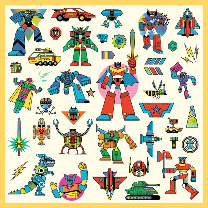 Abtibilduri metalice Roboti, Djeco [9]