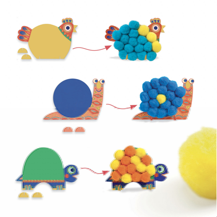 Atelier creativ Animale pufoase,Djeco [5]