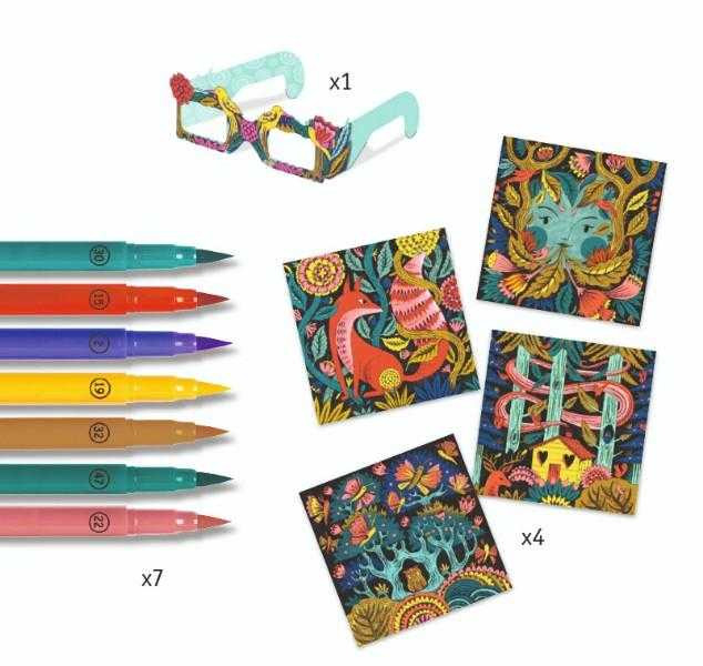 Atelier de colorat 3D Fantezie in padure, Djeco [3]