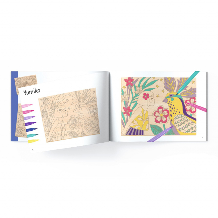 Atelier de pictura pe lemn Fete si flori, Djeco [4]