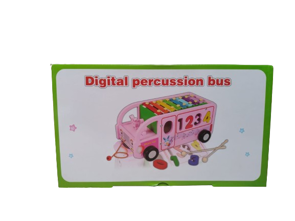 Autobuz educativ cu cifre si xilofon, lemn, Digital Percussion Bus, 3 ani+, EduJucarii [8]