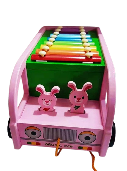 Autobuz educativ cu cifre si xilofon, lemn, Digital Percussion Bus, 3 ani+, EduJucarii [4]