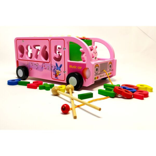 Autobuz educativ cu cifre si xilofon, lemn, Digital Percussion Bus, 3 ani+, EduJucarii [3]