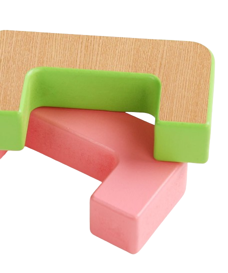 Blocuri creative de constructie si echilibru din lemn, Smiley Face, 11 piese, cartonase cu modele, multicolor, 3 ani +, EduJucarii [6]