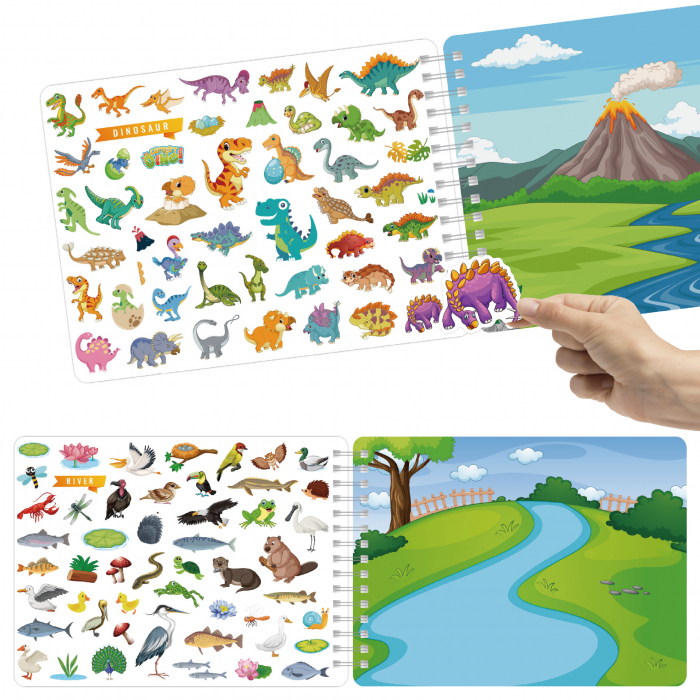 Caiet de activitati  pentru copii, autocolante si imagini de colorat, Habitatul Animalelor, EduJucarii, 4 ani+ [5]