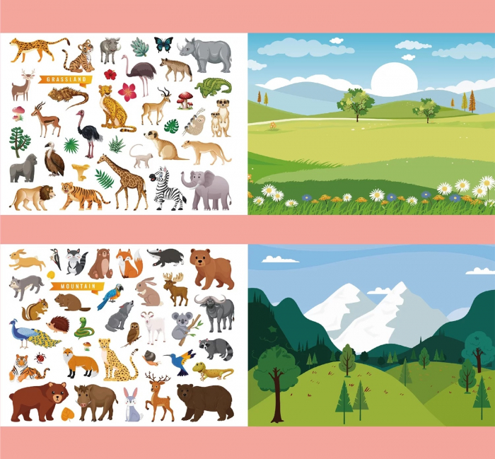 Caiet de activitati  pentru copii, autocolante si imagini de colorat, Habitatul Animalelor, EduJucarii, 4 ani+ [3]
