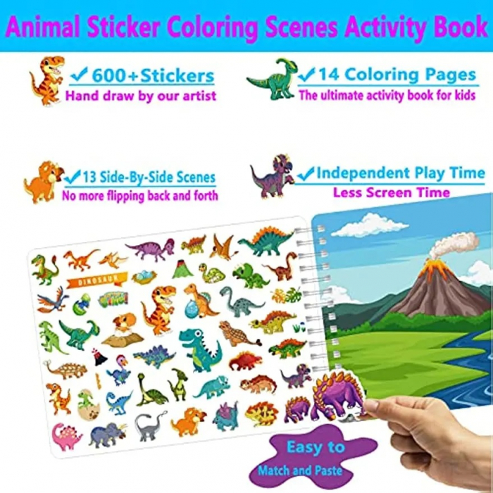 Caiet de activitati  pentru copii, autocolante si imagini de colorat, Habitatul Animalelor, EduJucarii, 4 ani+ [9]