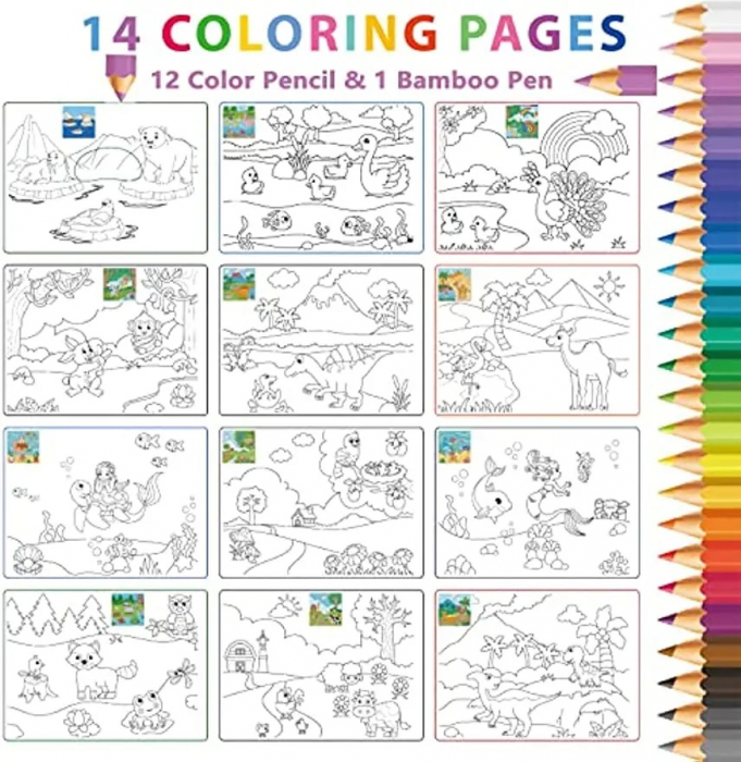 Caiet de activitati  pentru copii, autocolante si imagini de colorat, Habitatul Animalelor, EduJucarii, 4 ani+ [6]
