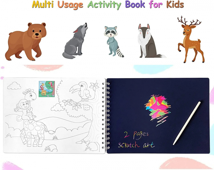 Caiet de activitati  pentru copii, autocolante si imagini de colorat, Habitatul Animalelor, EduJucarii, 4 ani+ [10]