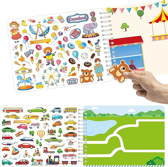 Caiet de activitati  pentru copii, autocolante si imagini de colorat, In jurul orasului, EduJucarii, 4 ani+ [6]