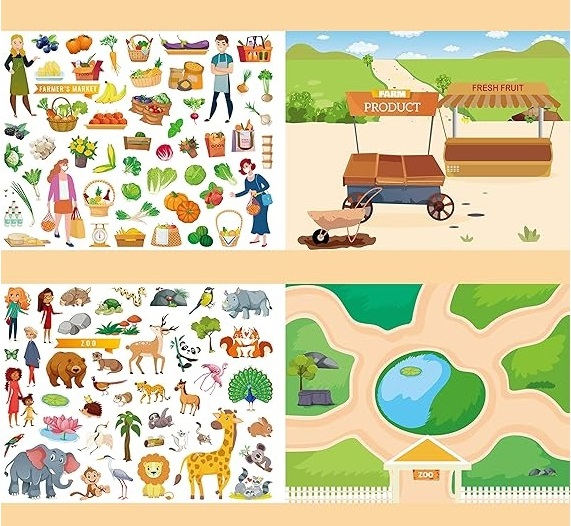 Caiet de activitati  pentru copii, autocolante si imagini de colorat, In jurul orasului, EduJucarii, 4 ani+ [4]