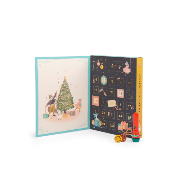 Calendar de Advent Lanterna si 23 de discuri cu povesti Mica scoala de dans Moulin Roty [3]