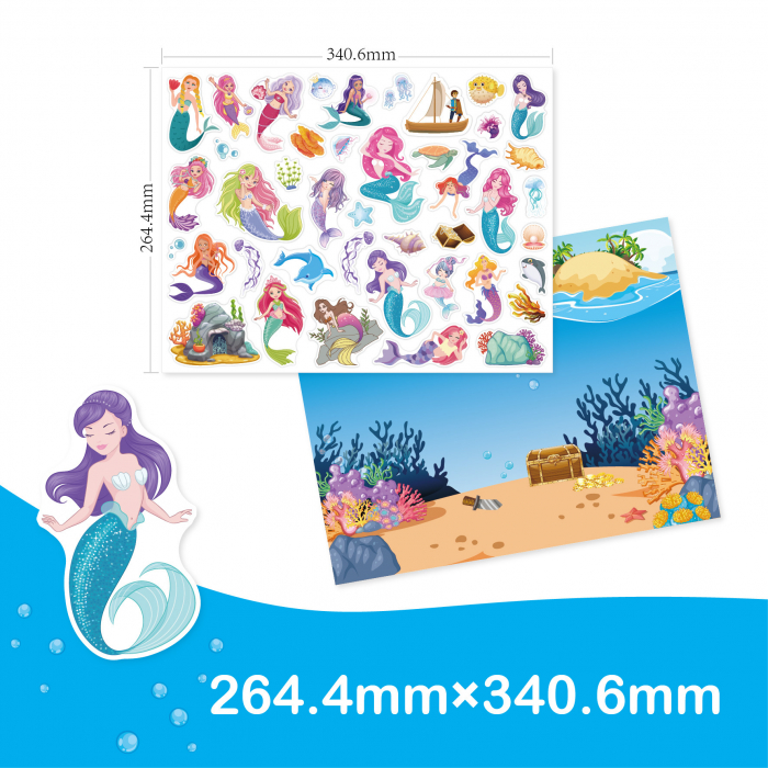 Carte cu autocolante reutilizabile si rezistente la apa pentru copii, Animale, 5 planse, 200 piese, 3 ani+, EduJucarii [4]