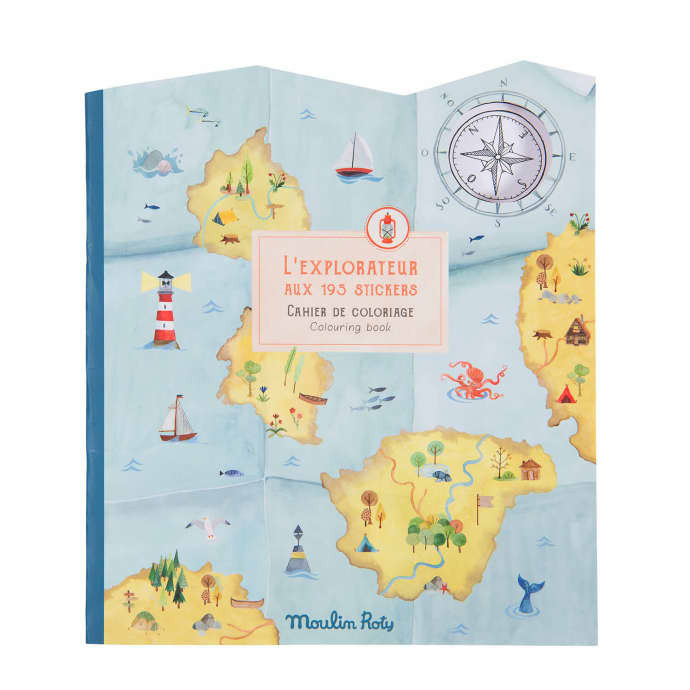 Carte de colorat cu abtibilduri Exploratori, Moulin Roty [1]