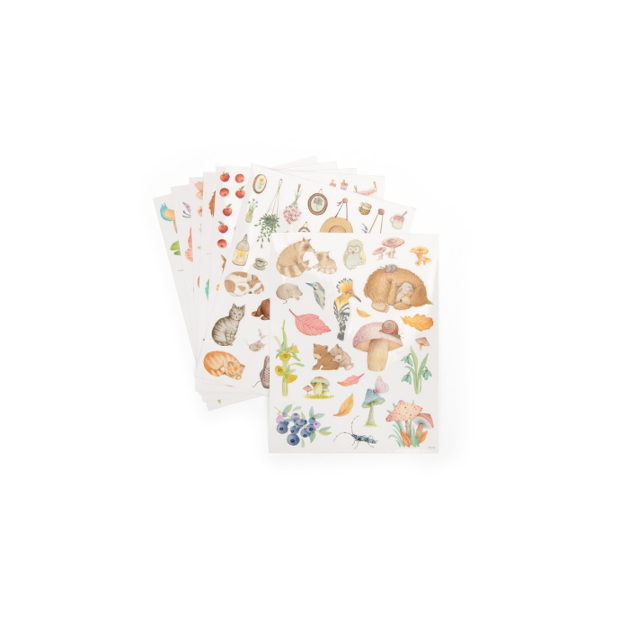 Carte de colorat cu abtibilduri Les Rosalies, Moulin Roty [4]