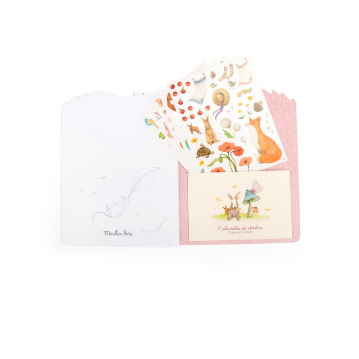 Carte de colorat cu abtibilduri Les Rosalies, Moulin Roty [3]
