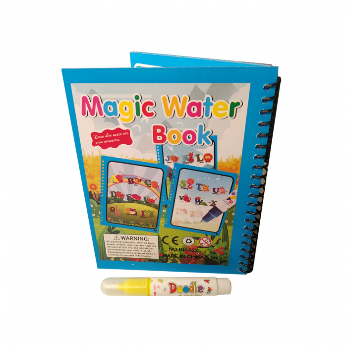 Carte de colorat cu apa, reutilizabila, 8 pagini, 4 imagini, Magic Water Book, Numere [6]