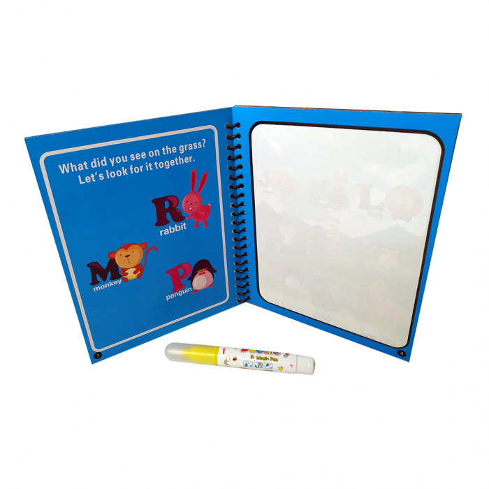 Carte de colorat cu apa, reutilizabila, 8 pagini, 4 imagini, Magic Water Book, Numere [3]