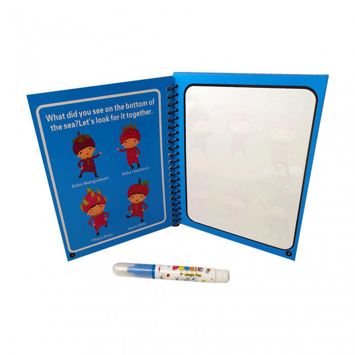 Carte de colorat cu apa, reutilizabila, 8 pagini, 4 imagini, Magic Water Book, Fructe [3]