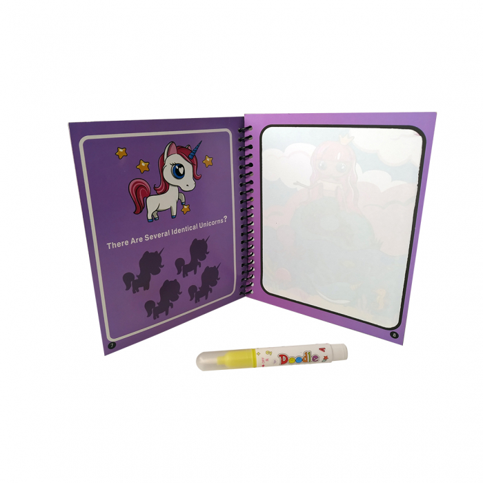 Carte de colorat cu apa, reutilizabila, 8 pagini, 4 imagini, Magic Water Book, Printese [5]