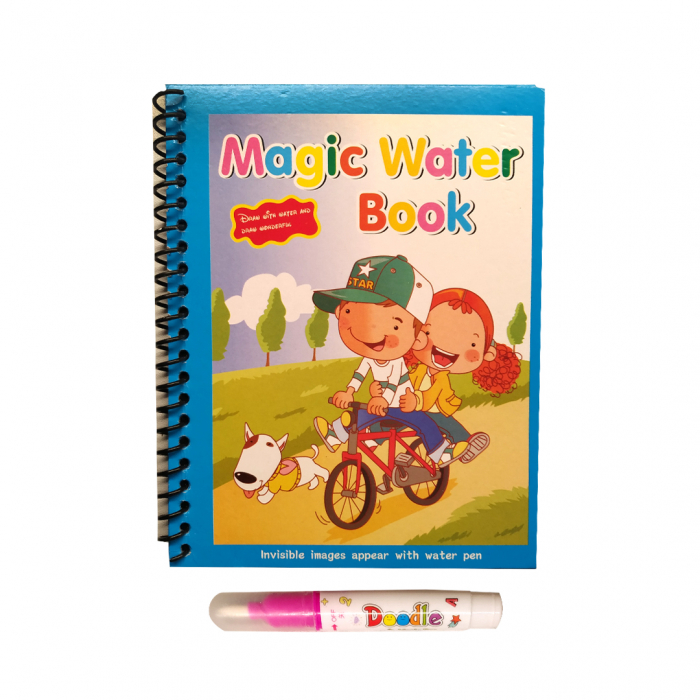 Carte de colorat cu apa, reutilizabila, 8 pagini, 4 imagini, Magic Water Book, Jocuri [1]