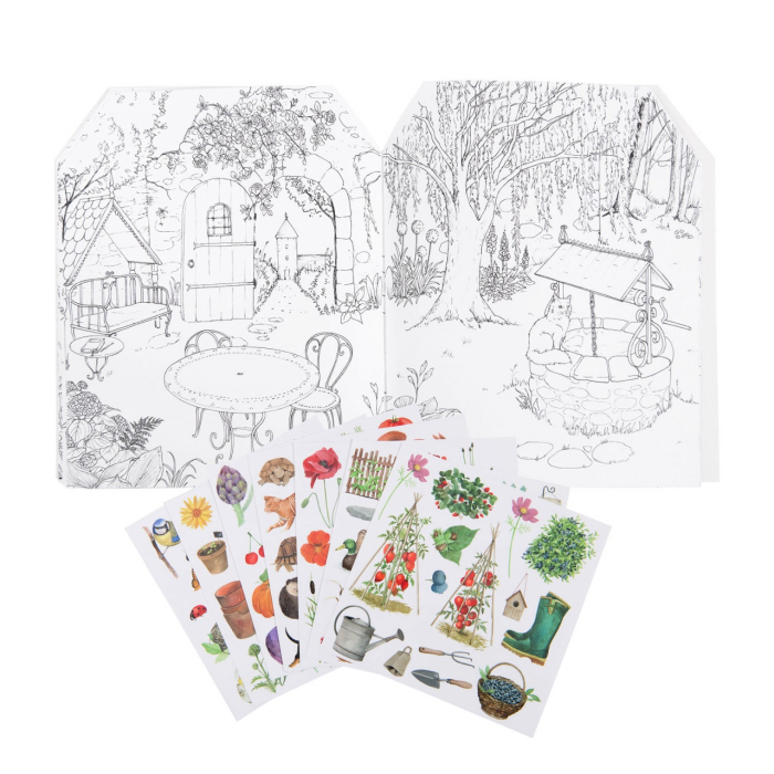 Carte de colorat cu stickere Cartea Gradinarului, Moulin Roty [3]