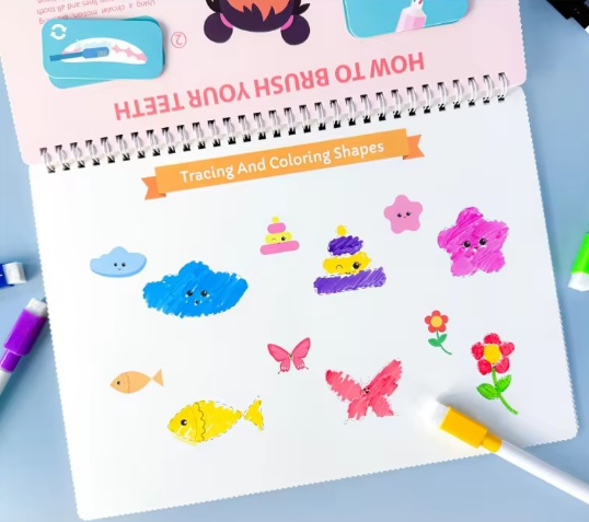 Carte interactiva si educativa pentru copii, Busy Book Corpul Uman, 30 pagini activitati multiple, autocolante, Limba Engleza, 3 ani+, EduJucarii [7]