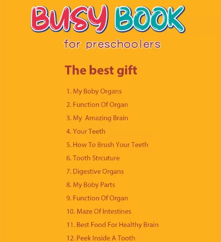 Carte interactiva si educativa pentru copii, Busy Book Corpul Uman, 30 pagini activitati multiple, autocolante, Limba Engleza, 3 ani+, EduJucarii [8]