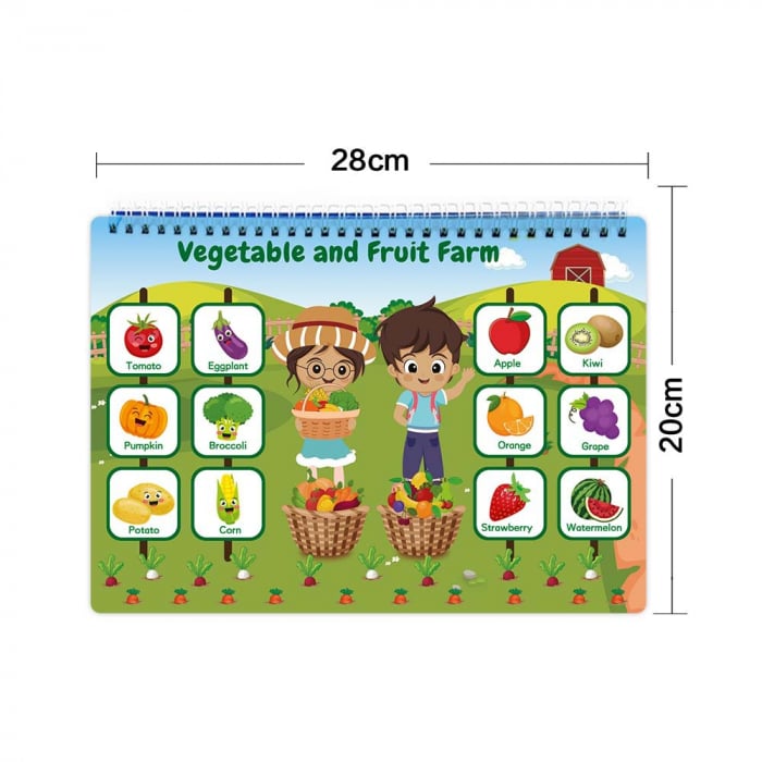 Carte interactiva si educativa pentru copii, My Preschool Busy Book 1, 32 pagini activitati multiple, stickere repozitionabile, Limba Engleza, 3 ani+, EduJucarii [9]