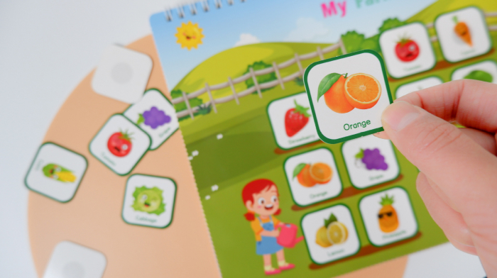 Carte interactiva si educativa pentru copii, My Preschool Busy Book 2, 32 pagini activitati multiple, stickere repozitionabile, Limba Engleza, 3 ani+, EduJucarii [11]