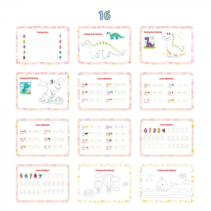 Carte interactiva si educativa pentru copii, My Preschool Busy Book 3, 31 pagini activitati multiple, stickere repozitionabile, Limba Engleza, 3 ani+, EduJucarii [3]
