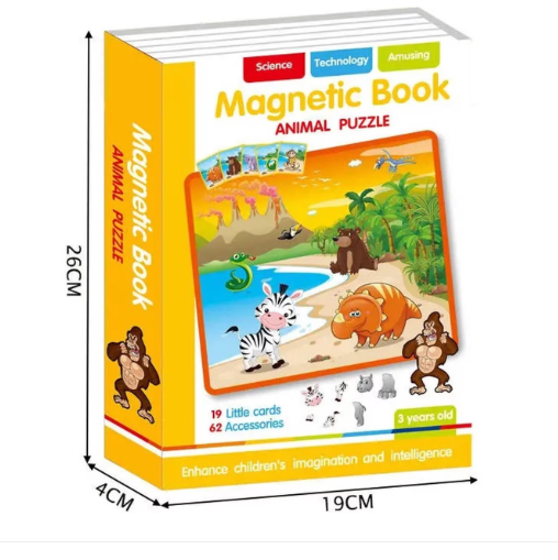 Carte magnetica Puzzle Animale Salbatice, 81 piese, + 3 ani [3]