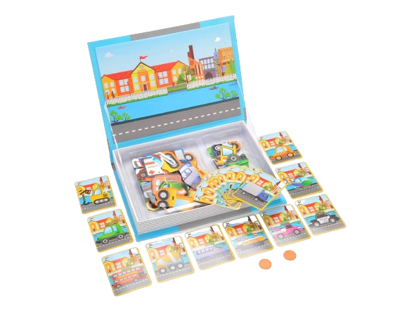 Carte magnetica Trafic Puzzle, 77 piese, + 3 ani [5]