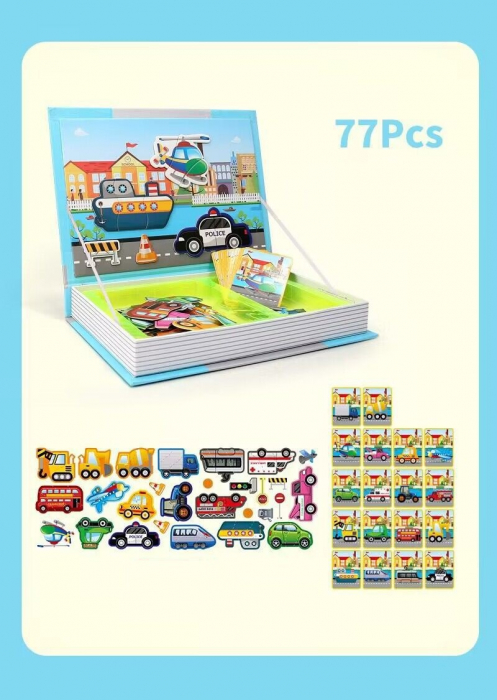 Carte magnetica Trafic Puzzle, 77 piese, + 3 ani [6]