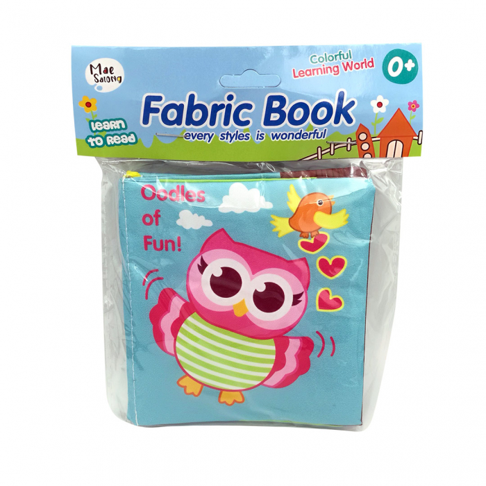 Carte senzoriala fosnitoare pentru bebelusi, cu animalute colorate, Bufnita, 4 pagini, 8 fete, 10 cm x 2,5 cm x 9 cm - EDUJUCARII [2]