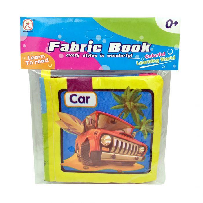 Carte senzoriala fosnitoare pentru bebelusi, cu animalute colorate, Car, 4 pagini, 8 fete, 10 cm x 2,5 cm x 9 cm - EDUJUCARII [2]