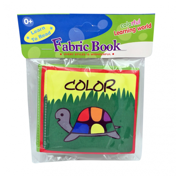 Carte senzoriala fosnitoare pentru bebelusi, cu animalute colorate, Color, 4 pagini, 8 fete, 10 cm  x 2,5 cm  x 9 cm [2]
