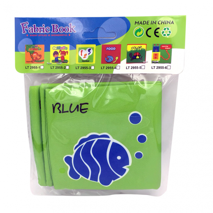 Carte senzoriala fosnitoare pentru bebelusi, cu animalute colorate, Color, 4 pagini, 8 fete, 10 cm  x 2,5 cm  x 9 cm [3]