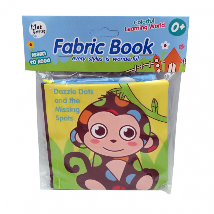 Carte senzoriala fosnitoare pentru bebelusi, cu animalute colorate, Monkey, 4 pagini, 8 fete, 10 cm x 2,5 cm x 9 cm - EDUJUCARII [3]