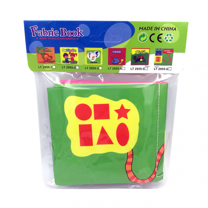 Carte senzoriala fosnitoare pentru bebelusi, cu animalute colorate, Shapes, 4 pagini, 8 fete, 10 cm x 2,5 cm x 9 cm - EDUJUCARII [3]