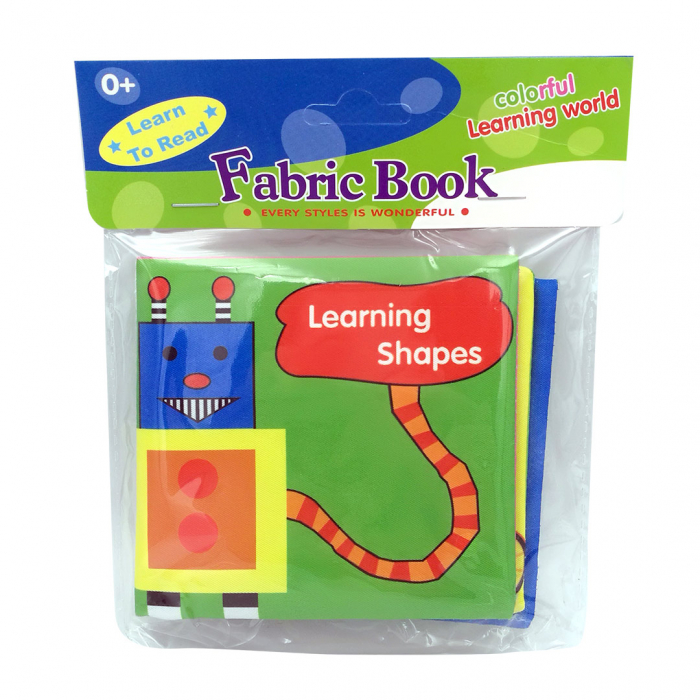 Carte senzoriala fosnitoare pentru bebelusi, cu animalute colorate, Shapes, 4 pagini, 8 fete, 10 cm x 2,5 cm x 9 cm - EDUJUCARII [2]