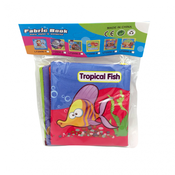 Carte senzoriala fosnitoare pentru bebelusi, cu animalute colorate, Undersea world, 4 pagini, 8 fete, 10 cm x 2,5 cm x 9 cm - EDUJUCARII [3]